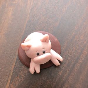 Cute Tiny Handmade Modeling Clay Pig Figurine